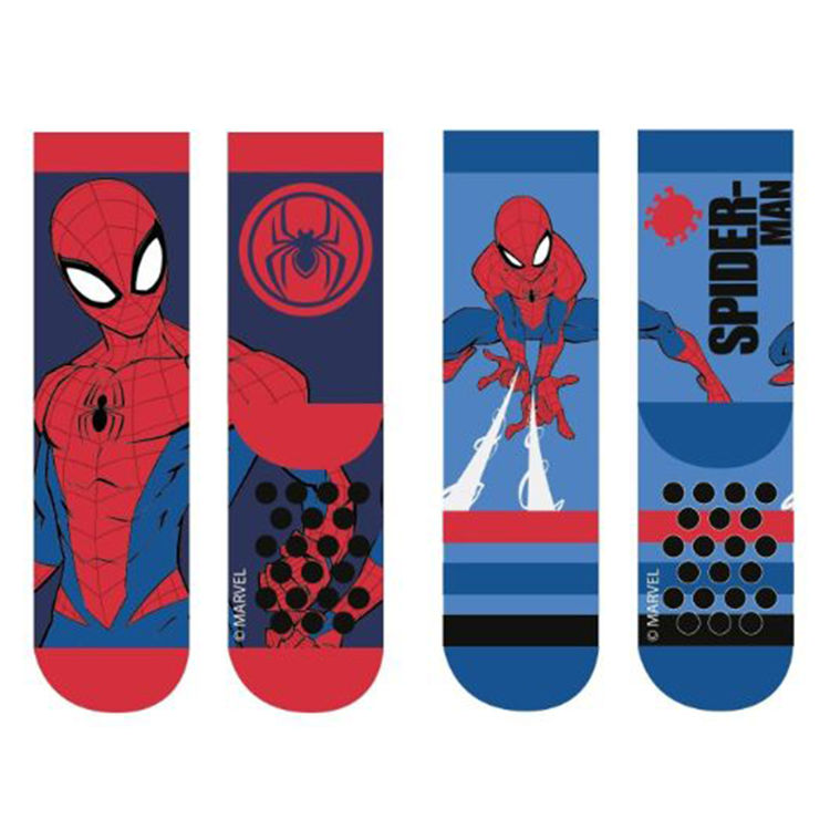 Picture of SPI242224 BOYS PACK OF 2 SPIDERMAN SOCKS WITH GRIPPERS
